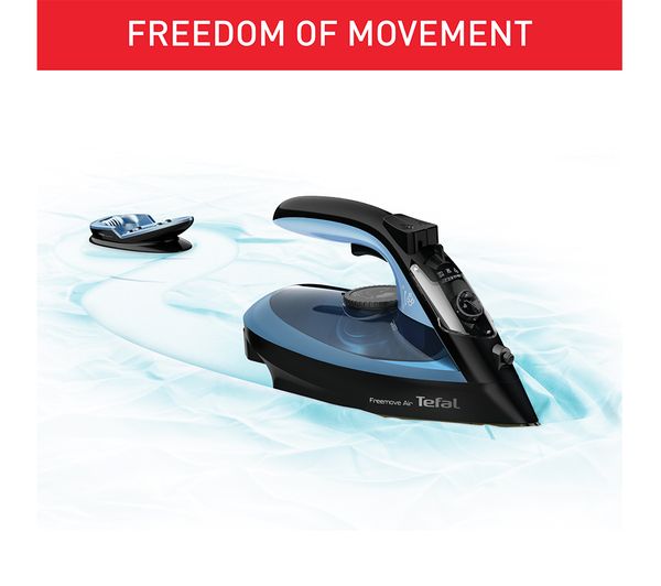 TEFAL Freemove Air FV6551 Cordless Steam Iron Black Blue FV6551G0