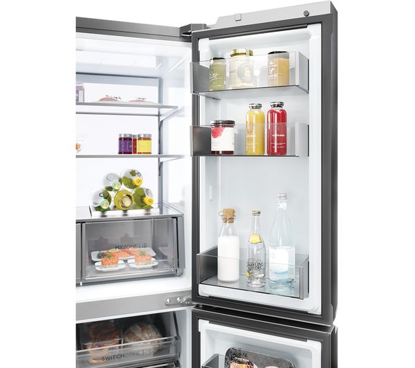 Haier Hcr Eimp Fridge Freezer Platinum Inox