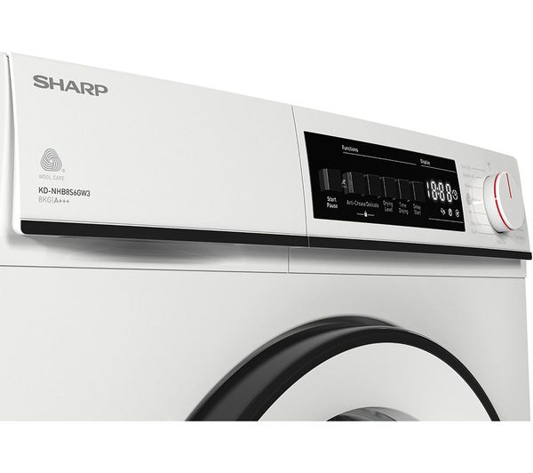 SHARP KD NHB8S6GW3 EN 8 Kg Heat Pump Tumble Dryer White 857140