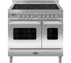 BRITANNIA Delphi 90 Twin Electric Induction Range Cooker - Stainless Steel