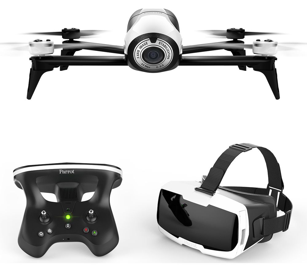 PARROT Bebop 2 FPV Drone with SkyController 2 – White & Black, White