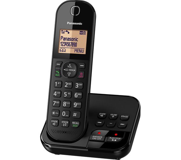 Image of PANASONIC KX-TGC420EB Cordless Phone with Answering Machine - Black