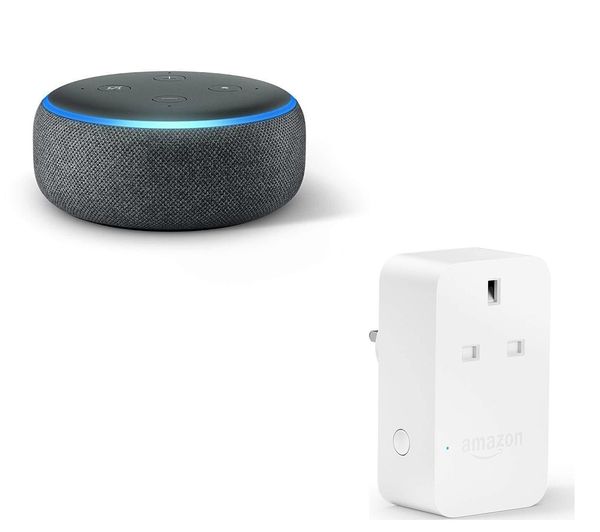 AMAZON Echo Dot (2018) & Smart Plug Bundle - Charcoal, Charcoal