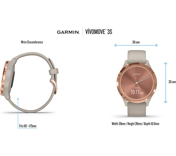 010 02238 00 GARMIN vivomove 3S Granite Blue Silver Currys Business