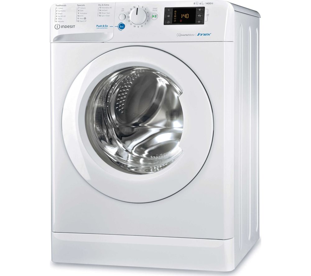 INDESIT Innex BDE 861483X W UK N 8 kg Washer Dryer - White, White