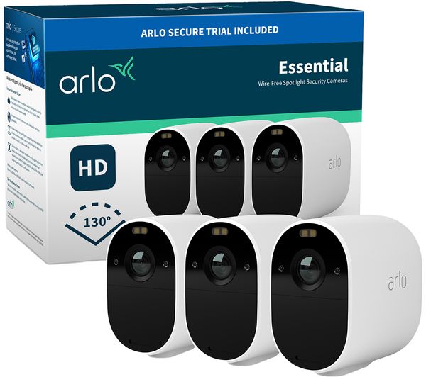 Image of ARLO Essential Spotlight VMC2330-100EUS Full HD WiFi Security Camera - White, Pack of 3