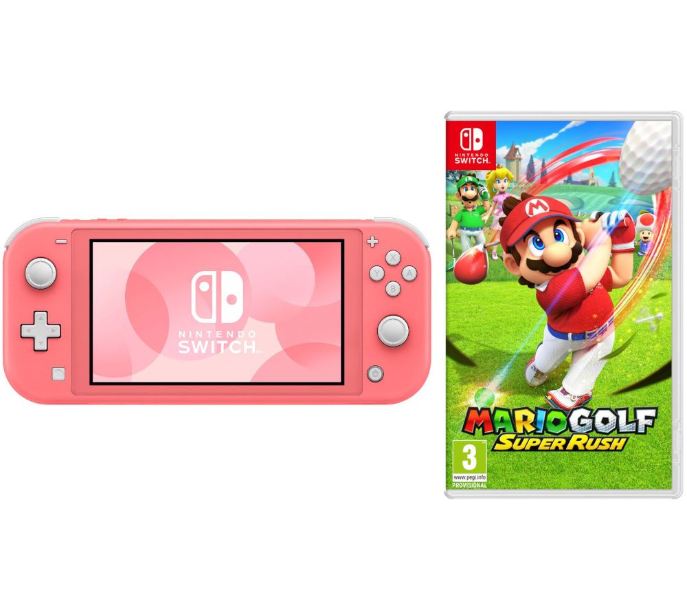 NINTENDO Switch Lite Coral & Mario Golf: Super Rush