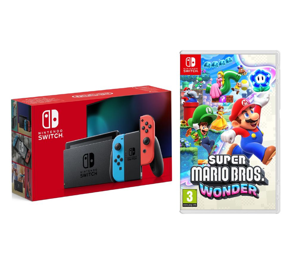 Switch (Neon Red & Blue) & Super Mario Bros. Wonder Bundle