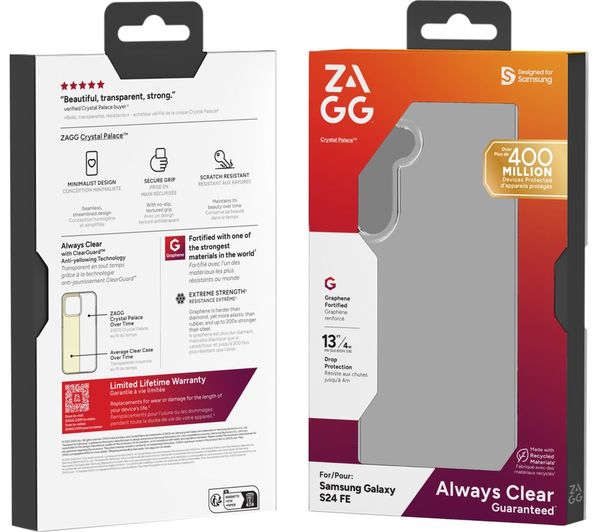 Zagg Crystal Palace Galaxy S24 Fe Case Clear