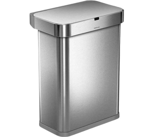 Simplehuman St2031 58 Litre Rectangular Bin Brushed Steel