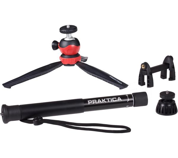 PRAKTICA CDTR15SET 4-in-1 Tripod & Monopod Kit - Black & Red