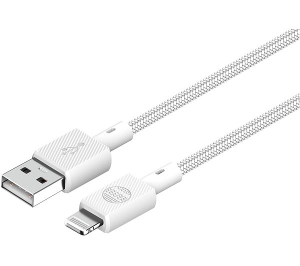 An image of OUR PURE PLANET OPP001 Braided USB to Lightning Cable - 2 m, White