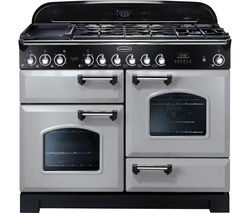 RANGEMASTER Classic Deluxe 110 Dual Fuel Range Cooker - Royal Pearl & Chrome