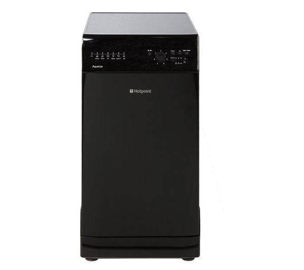 HOTPOINT SIAL11010K Slimline Dishwasher - Black, Black