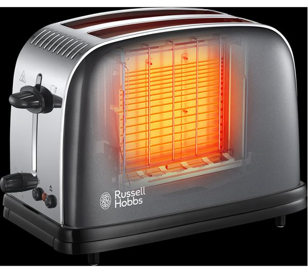 Grey Russell Hobbs Colour Plus 2-Slice Toaster 23332