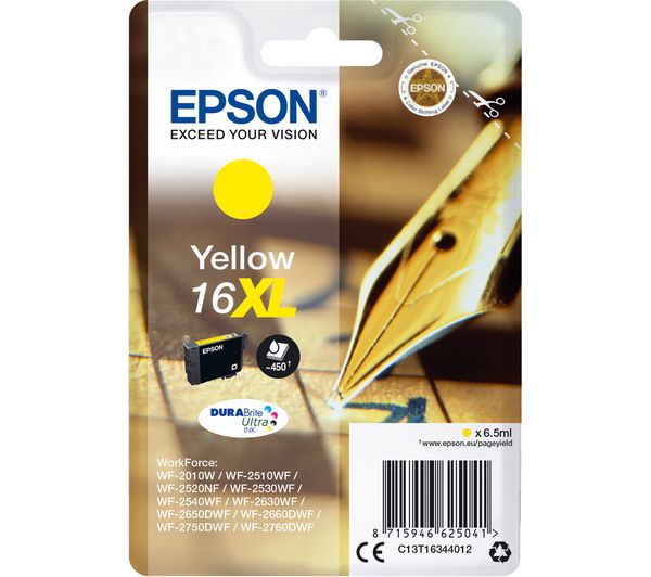 EPSON XL Pen & Crossword 16 Yellow Ink Cartridge, Yellow