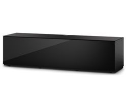 Black SONOROUS PL-2335 Modern TV Stand with Glass Base for TVs up to 65