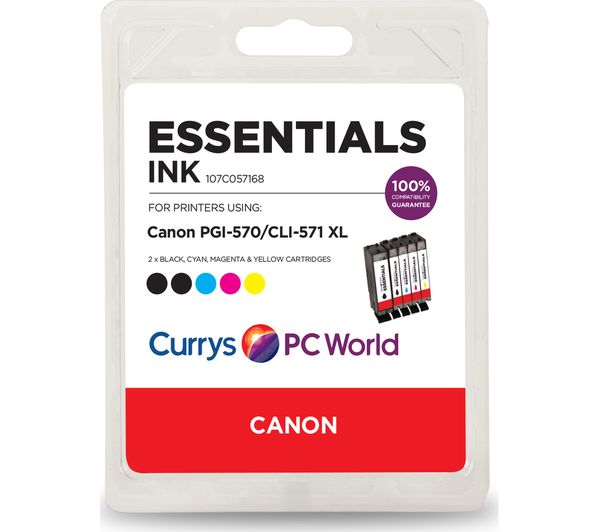Essentials Canon 570xl 571xl Cyan Magenta Yellow Black X 2 Ink Cartridges Multipack