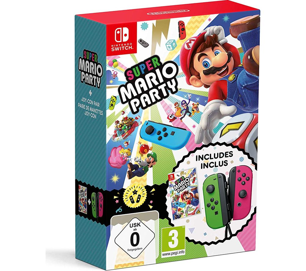 NINTENDO SWITCH Super Mario Party & Joy Con Controllers, Neon review