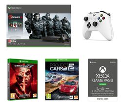 MICROSOFT Xbox One X with Gears 5, Tekken 7, Project Cars 2, Wireless Controller & Game Pass Ultimate Bundle