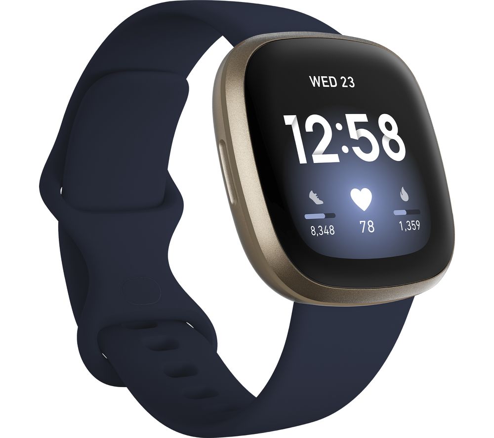 Versa 3 Smart Watch with Alexa & Google Assistant - Midnight & Soft Gold