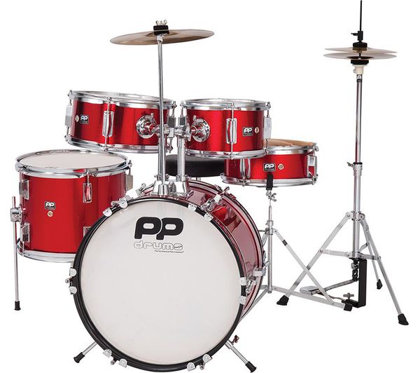 Pp Drums Pp200rd 5 Piece Junior Drum Kit Red