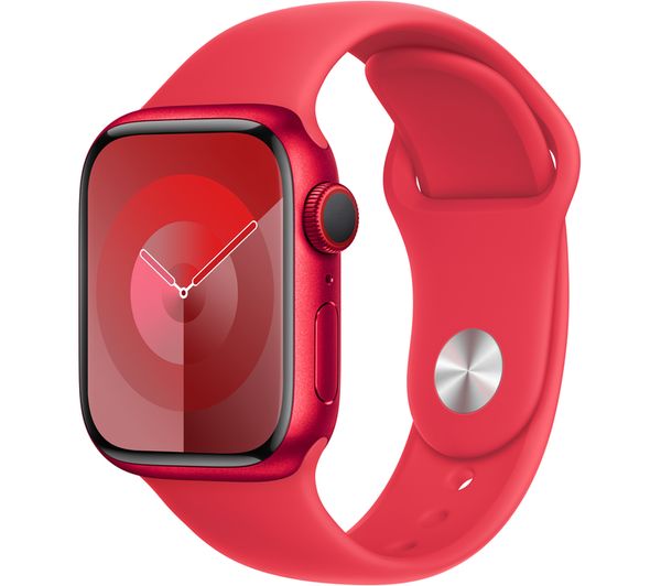 Image of APPLE Watch Series 9 Cellular - 41 mm (PRODUCT)RED Aluminium Case with (PRODUCT)RED Sport Band, S/M