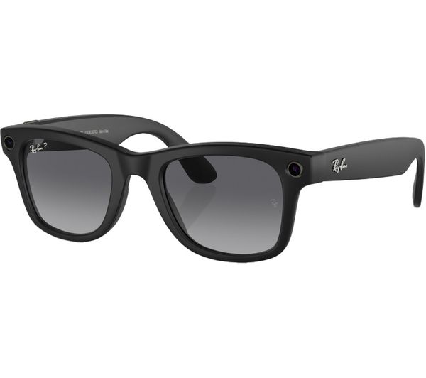 Ray Ban Meta Wayfarer Glasses Matte Black Polarized Gradient Graphite