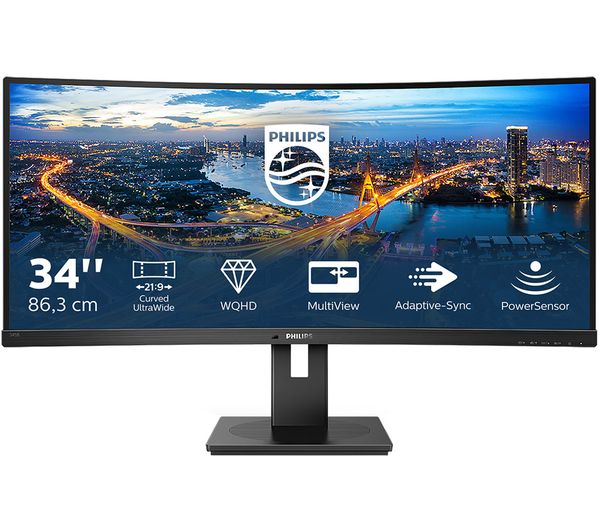 Philips 345b1c Wide Quad Hd 34 Curved Va Lcd Monitor Black