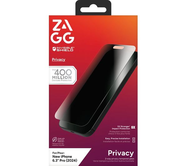 200114868 INVISIBLESHIELD Glass Elite Privacy iPhone 16 Pro Screen