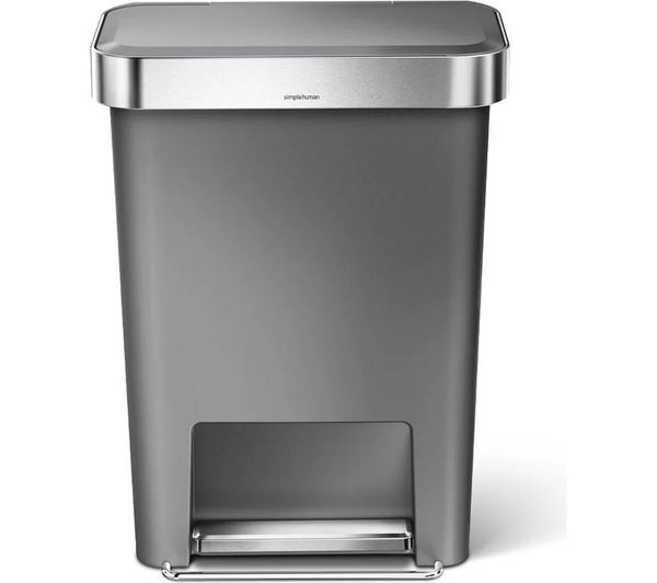 An image of SIMPLEHUMAN CW1386CB 45-Litre Rectangular Bin - Grey