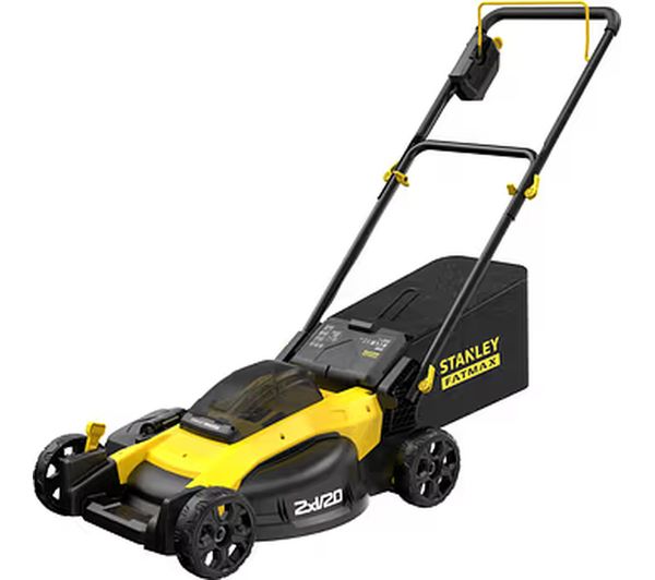 Stanley Fatmax V20 Cordless Rotary Lawn Mower Yellow Black