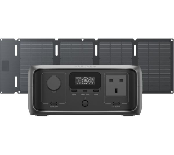 Ecoflow River 3 Ups 45 W Usb Type C Portable Solar Panel Black