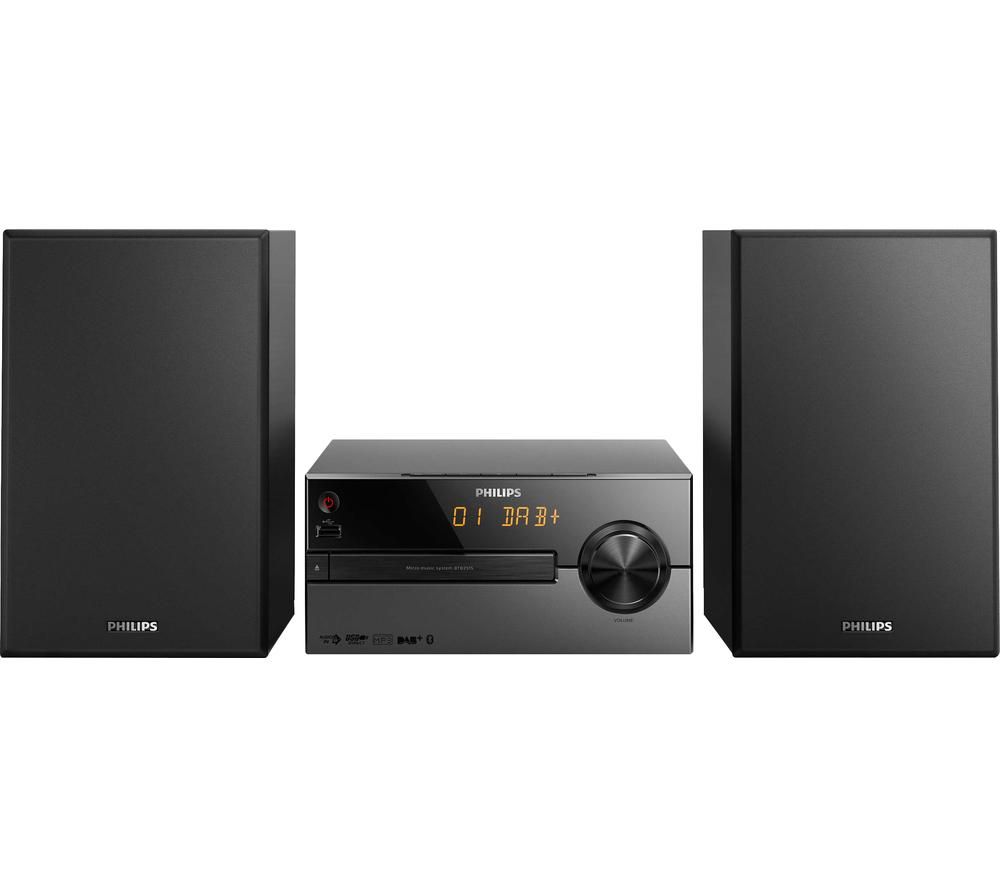 PHILIPS BTB2515/12 Bluetooth Traditional Hi-Fi System - Black, Black