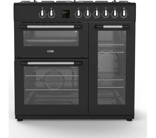  LOGIK LRC90B21 90 cm Dual Fuel Range Cooker Black Currys Business