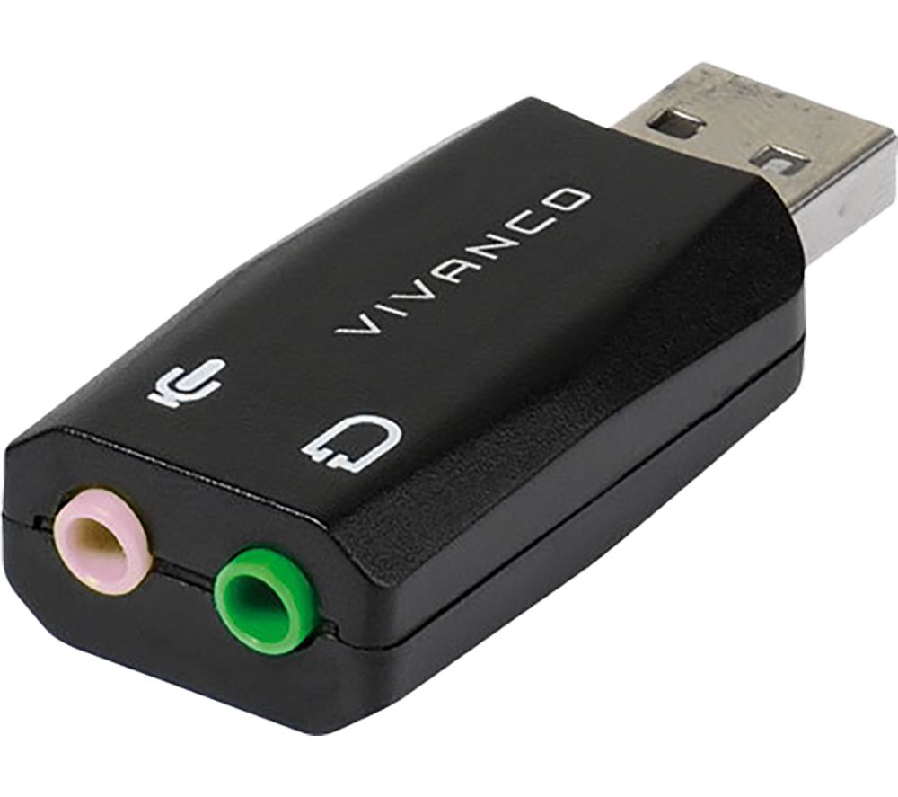 VIVANCO 36657 USB to Dual 3.5 mm Jack Audio Adapter