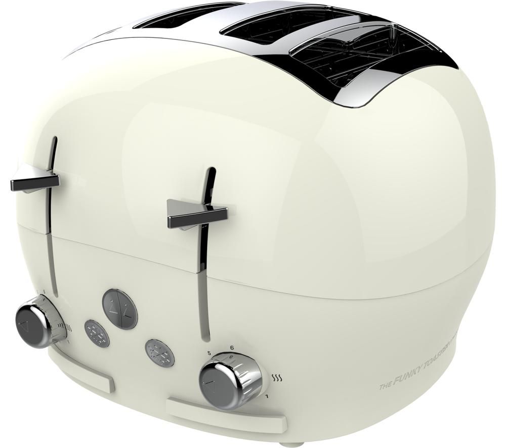 Buy FUNKY APPLIANCE FT01CREAM 4-Slice Toaster - Cream | Free Delivery ...