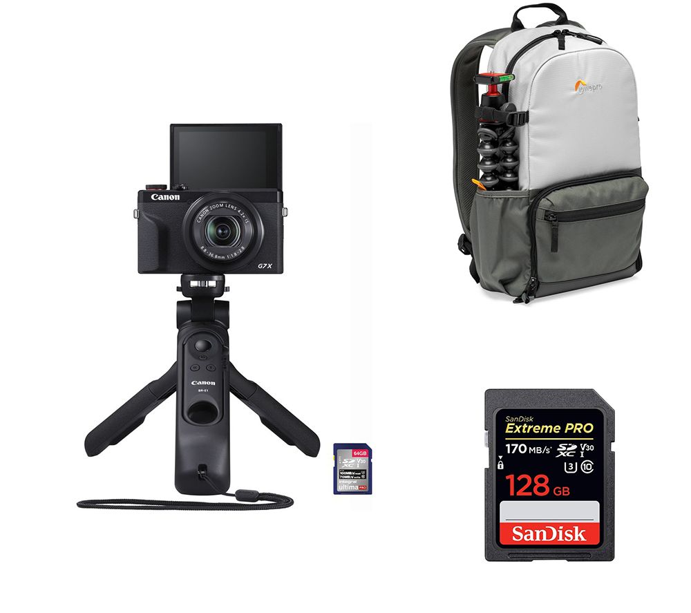 PowerShot G7 X Mark III Vlogging Kit, Backpack & Memory Card Bundle - 128 GB