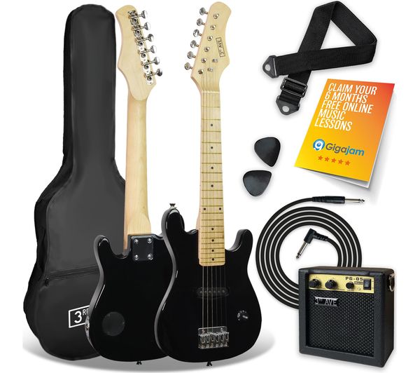 3rd Avenue 1 4 Size Kids Electric Guitar Bundle Black