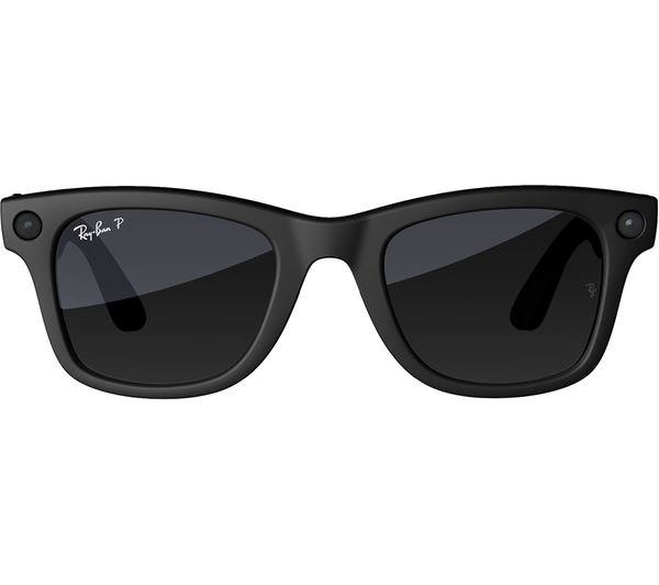 Ray Ban Meta Wayfarer Large Glasses Matte Black Polarized Gradient Graphite