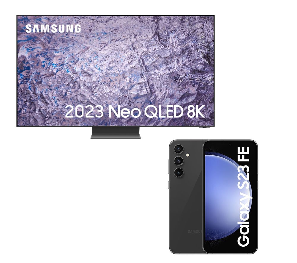 QE65QN800CTXXU 65" Smart 8K HDR Neo QLED TV with Bixby & Alexa & Galaxy S23 FE 5G (128 GB, Graphite) Bundle
