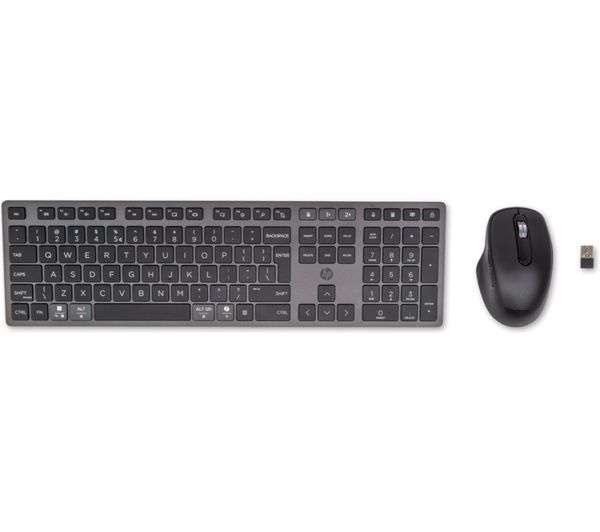 An image of HP 720 Multi-Device Ultra-Fast Rechargeable Wireless Keyboard & Mouse Set - Black