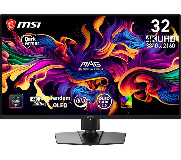 An image of MSI MAG 321UP 4K Ultra HD 32" QD-OLED Gaming Monitor - Black