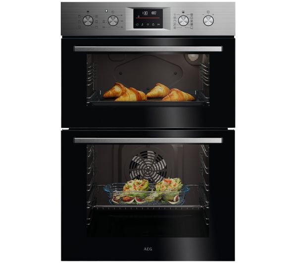 An image of AEG OU5CP40M Electric Built-under Double Oven - Stainless steel
