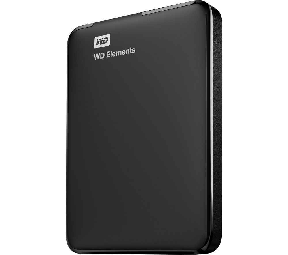 WD  Elements Portable Hard Drive - 2TB, Black, Black