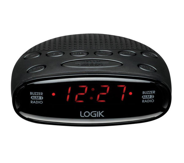LOGIK RADIO LCRA14 LOGIK LCRA14 Analogue Clock Radio Black Currys
