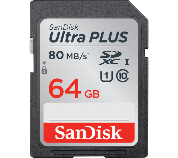 Image of SANDISK Ultra Plus Class 10 SDXC Memory Card - 64 GB