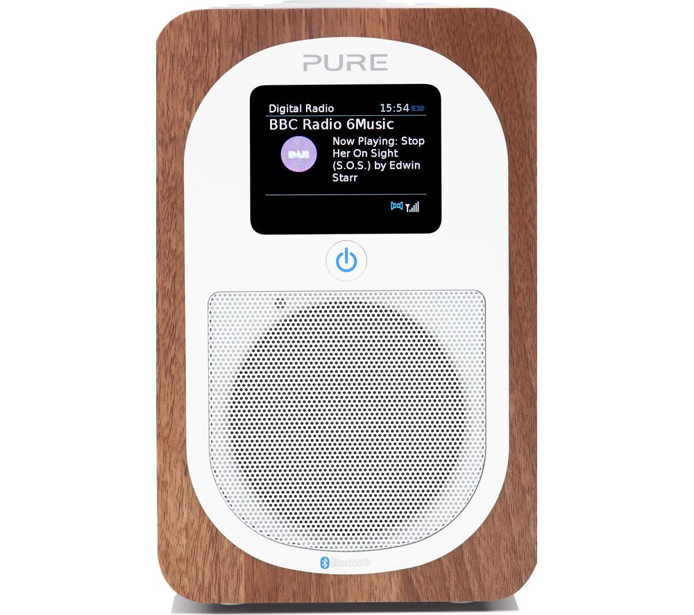 PURE Evoke H3 Portable DAB/FM Bluetooth Clock Radio – Walnut