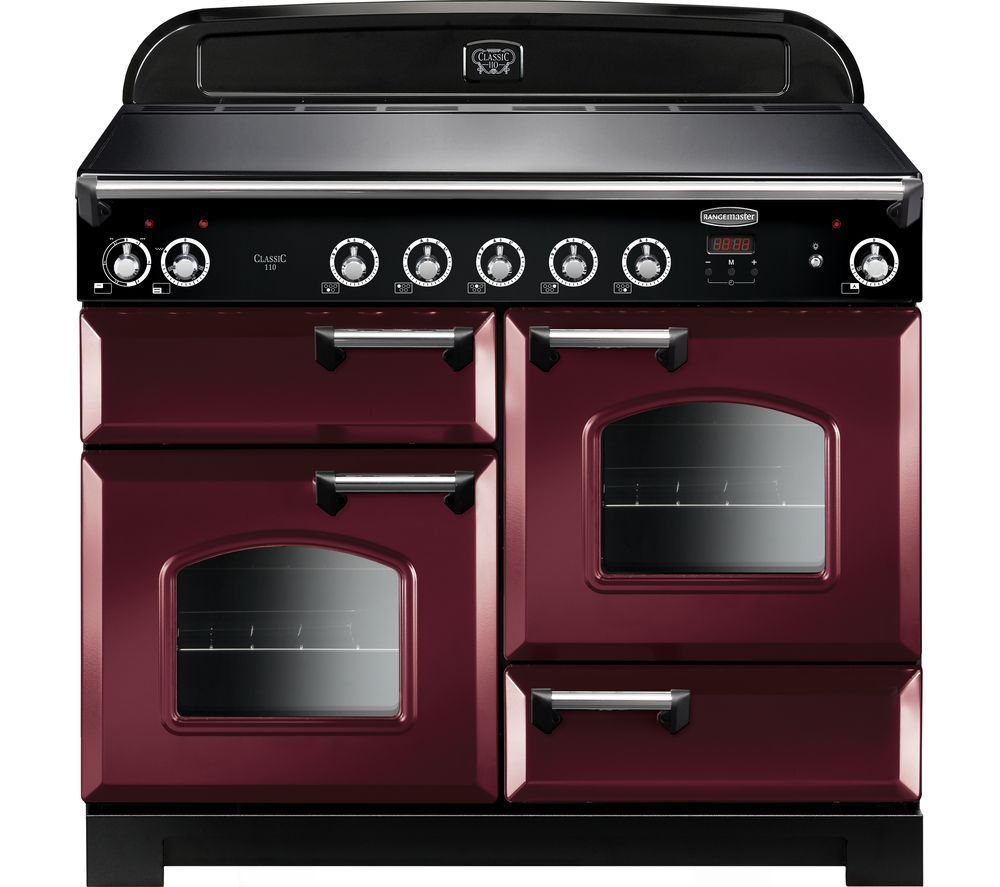 Rangemaster Classic 110 cm Electric Induction Range Cooker – Cranberry & Chrome, Cranberry