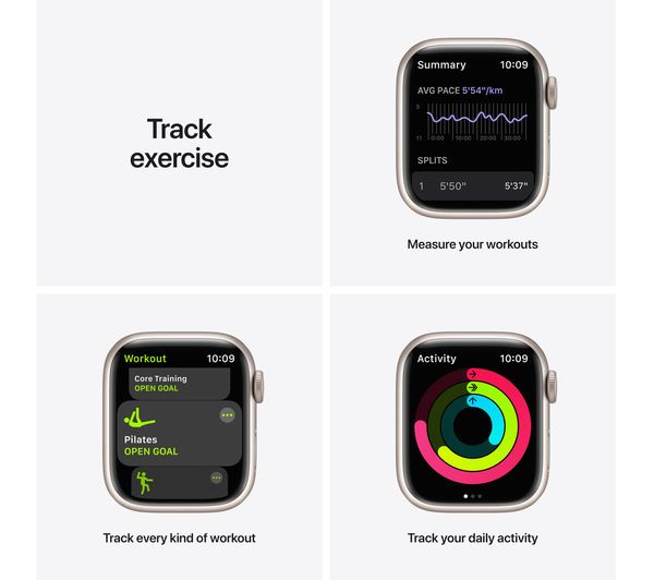 APPLE Watch Series 7 Cellular 4G - Starlight Aluminium with Pure